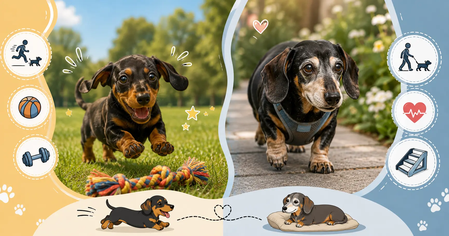 Exercise Tips for Puppies and Seniors