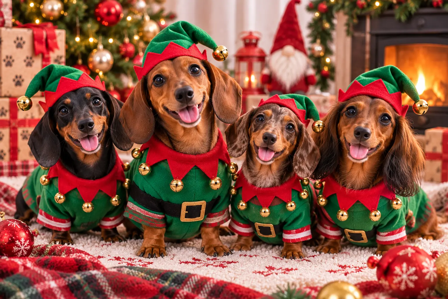 Cute Dachshund Costume Ideas - Christmas Elf