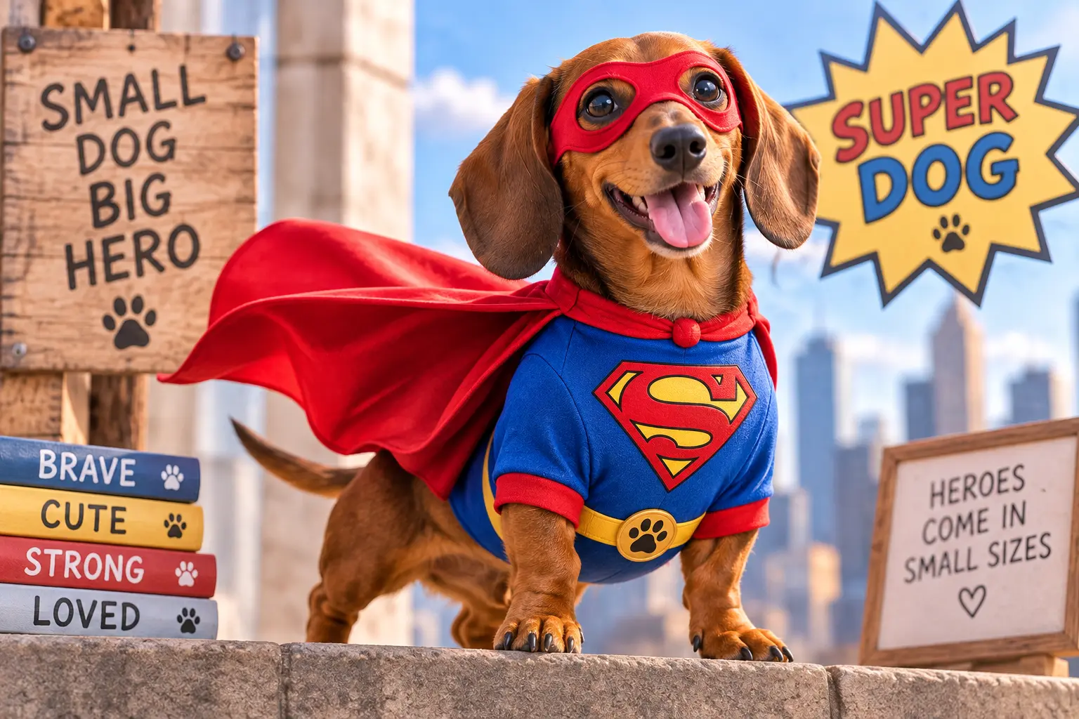 Cute Dachshund Costume Ideas - Superhero Dachshund