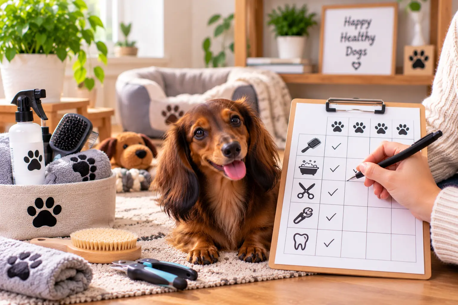 Dog care. Create a Grooming Schedule