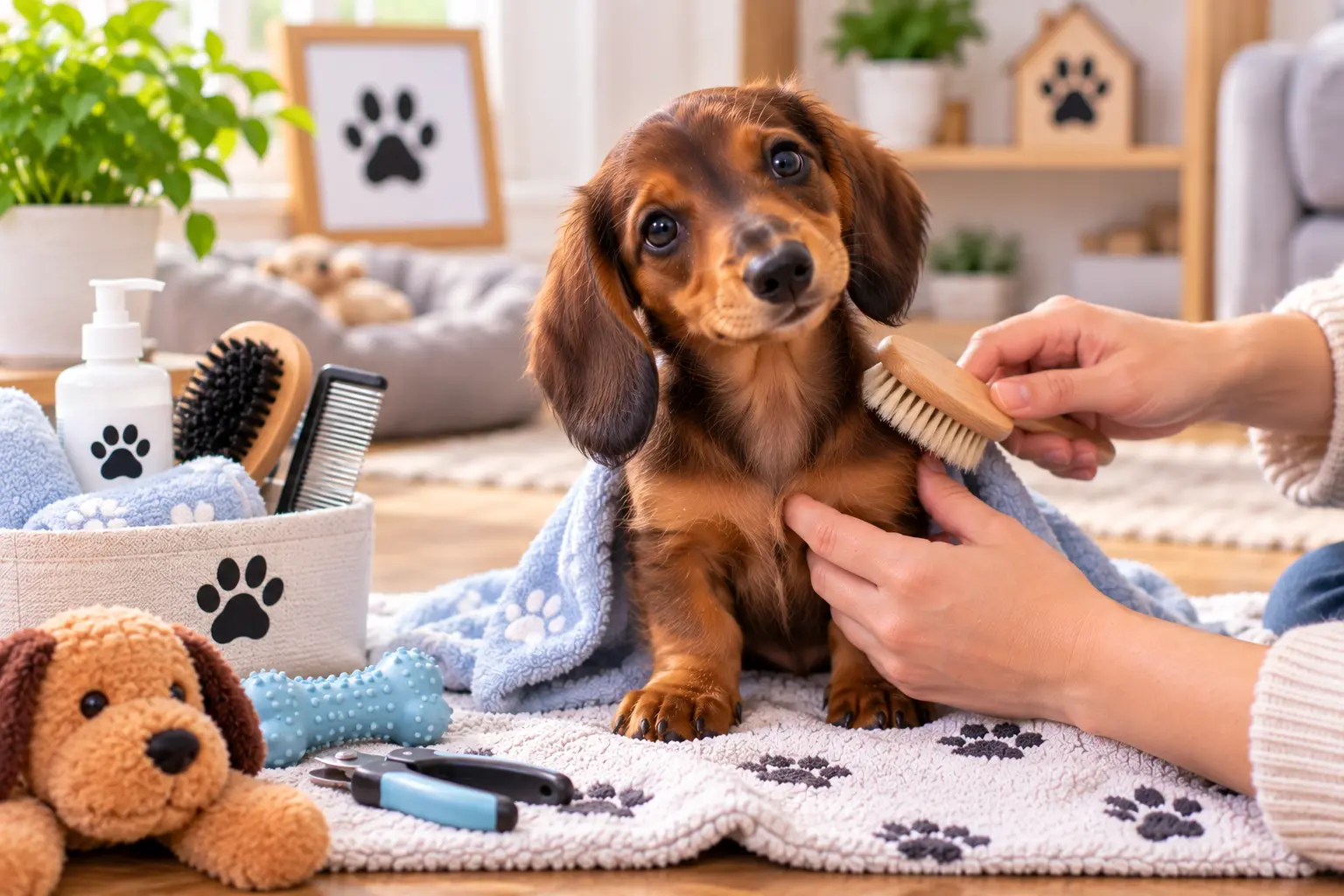 Dog care. Grooming Tips for Puppies